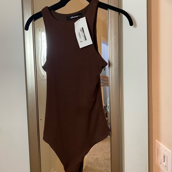 Brown high neck bodysuit- size small NWT! - Picture 1 of 3
